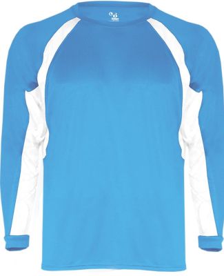Badger 4154 B-Dry Core Hook Performance T-Shirt in Columbia blue/ white