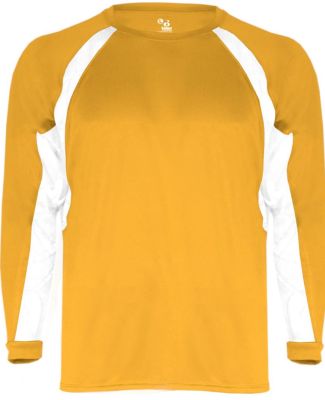 Badger 4154 B-Dry Core Hook Performance T-Shirt in Gold/ white