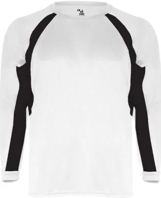 Badger 4154 B-Dry Core Hook Performance T-Shirt in White/ black