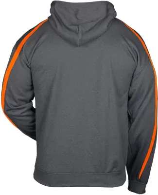 Badger 1467 Fusion Colorblock Poly Fleece Pullover Carbon/ Burnt Orange