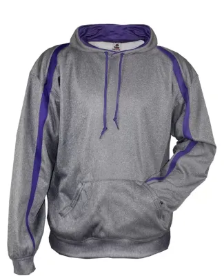 Badger 1467 Fusion Colorblock Poly Fleece Pullover Steel/ Purple