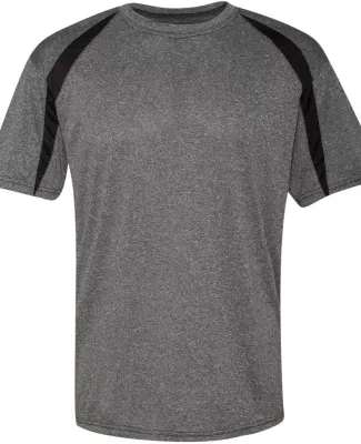 Badger 4340 Fusion Colorblock Performance T-Shirt Steel/ Black