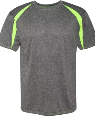 Badger 4340 Fusion Colorblock Performance T-Shirt Steel/ Safety Yellow