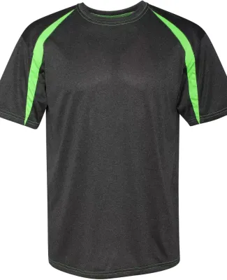 Badger 4340 Fusion Colorblock Performance T-Shirt Carbon/ Lime