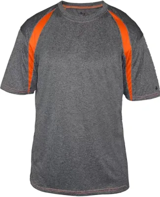 Badger 4340 Fusion Colorblock Performance T-Shirt Carbon/ Burnt Orange