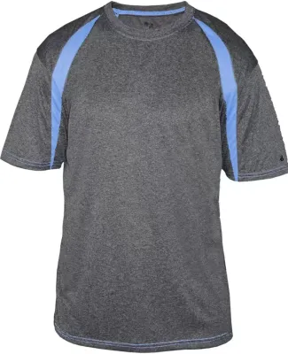 Badger 4340 Fusion Colorblock Performance T-Shirt Carbon/ Columbia Blue