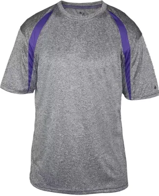 Badger 4340 Fusion Colorblock Performance T-Shirt Steel/ Purple