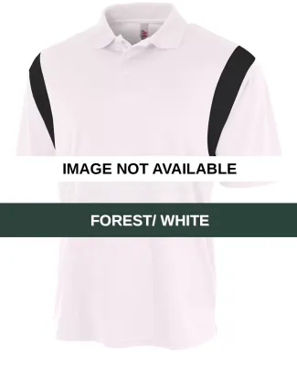 N3266 A4 Drop Ship Men's Color Blocked Polo Shirt  FOREST/ WHITE