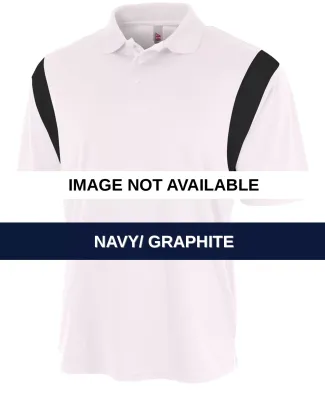 N3266 A4 Drop Ship Men's Color Blocked Polo Shirt  NAVY/ GRAPHITE