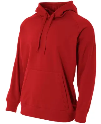 N4237 A4 Drop Ship Men's Solid Tech Fleece Hoodie Scarlet