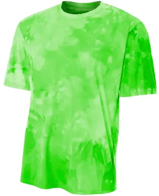 NB3295 A4 Drop Ship Youth Cloud Dye T-Shirt Lime