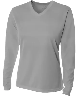 NW3255 A4 Drop Ship Ladies' Long Sleeve V-Neck Bir SILVER