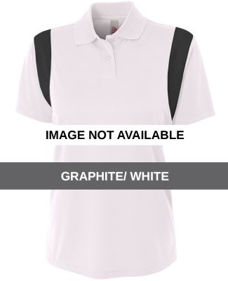NW3266 A4 Drop Ship Ladies' Color Blocked Polo w/  GRAPHITE/ WHITE