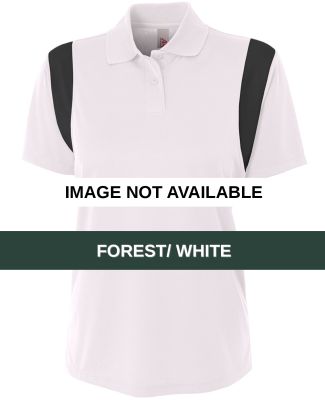 NW3266 A4 Drop Ship Ladies' Color Blocked Polo w/  FOREST/ WHITE