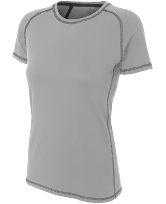 NW3275 A4 Drop Ship Ladies' Raglan Tee Shirt w/ Fl Silver