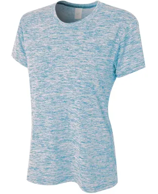 NW3296 A4 Ladies' Space Dye Tech T-Shirt LIGHT BLUE