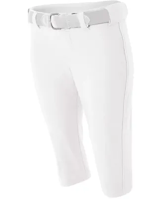 NW6188 A4 Drop Ship Ladies' Softball Pants w/ Pipi White