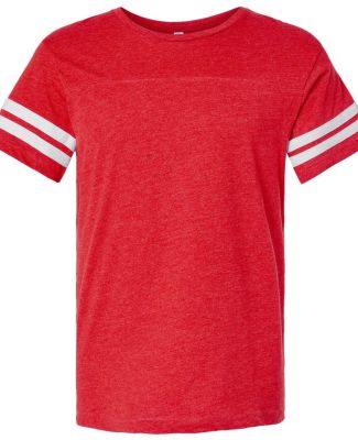 LAT 6937 Adult Fine Jersey Football Tee in Vintage red/blended white