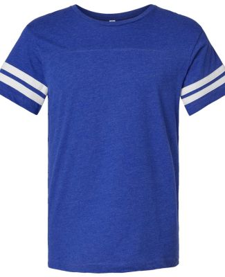 LAT 6937 Adult Fine Jersey Football Tee in Vintage royal/blended white