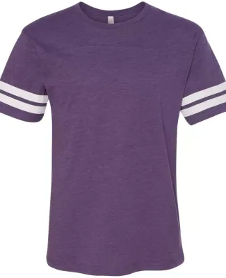 LAT 6937 Adult Fine Jersey Football Tee VN PURP/ BLD WH