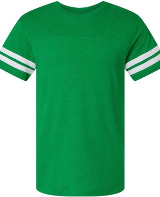 LAT 6937 Adult Fine Jersey Football Tee in Vintage green/blended white
