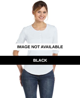 AA4016 alternative Ladies' Rolled-sleeve Henley Black