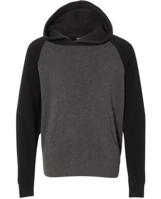 Independent Trading Co. PRM15YSB Youth Raglan Hood Carbon/ Black