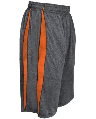 Badger 4310 Fusion Colorblock Shorts Carbon/ Burnt Orange