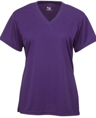 4162 Badger Badger - Ladies' B-Dry Core V-Neck Tee in Purple