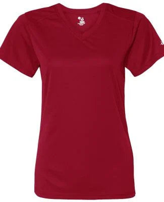 4162 Badger Badger - Ladies' B-Dry Core V-Neck Tee in Red