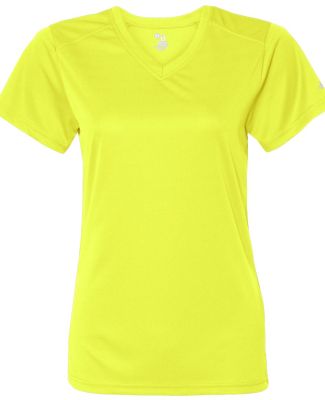4162 Badger Badger - Ladies' B-Dry Core V-Neck Tee in Safety yellow
