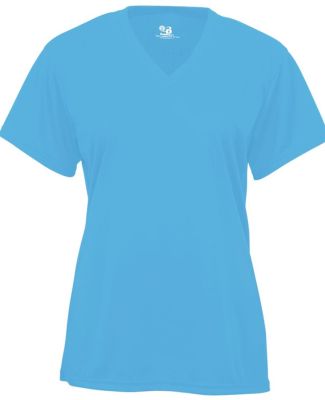 4162 Badger Badger - Ladies' B-Dry Core V-Neck Tee in Columbia blue