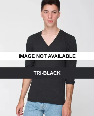 TR476 American Apparel Tri-Blend Long Sleeve V Nec Tri-Black