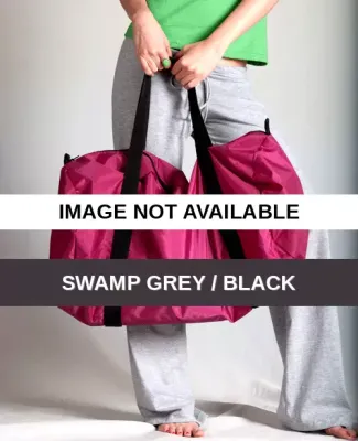 B563 American Apparel Nylon Pack Cloth Weekender D Swamp Grey / Black