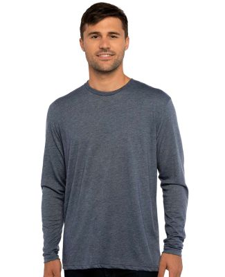 6071 Next Level Men's Triblend Long-Sleeve Crew Te in Indigo
