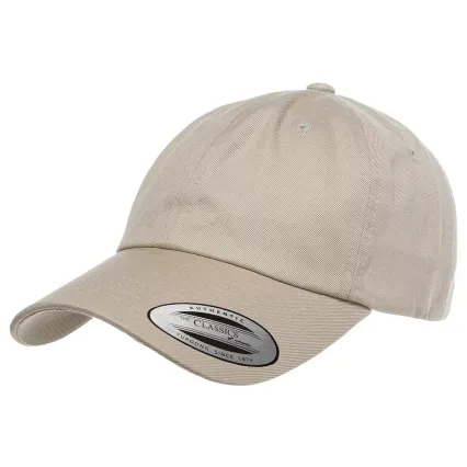 6245CM Yupoong Dad Hat Unstructured 6 Panel in Khaki