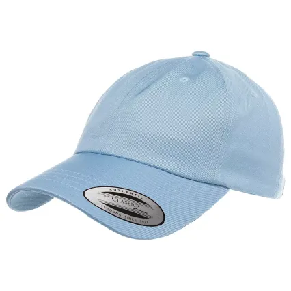 6245CM Yupoong Dad Hat Unstructured 6 Panel in Light blue