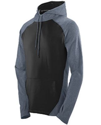 Augusta Sportswear 4762 Zeal Performance Hoodie in Graphite heather/ black