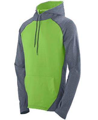 Augusta Sportswear 4762 Zeal Performance Hoodie in Graphite heather/ lime