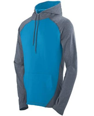 Augusta Sportswear 4762 Zeal Performance Hoodie in Graphite heather/ power blue