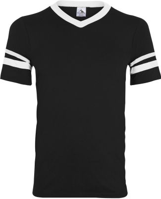 Augusta Sportswear 361 Youth V-Neck Football Tee in Black/ white