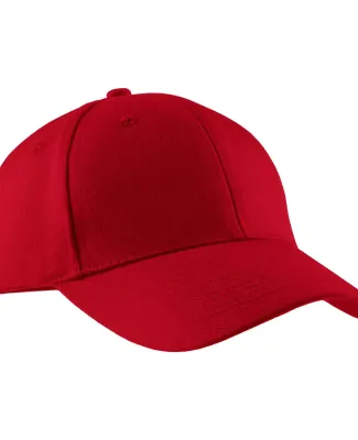 Port & Company CP82 Brushed Twill Cap  Red