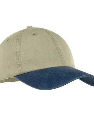Port & Company CP83 Pigment-Dyed Dad Hat   Khaki/Navy