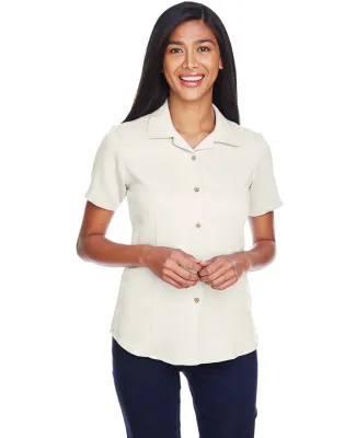 M570W Harriton Ladies' Bahama Cord Camp Shirt CREME