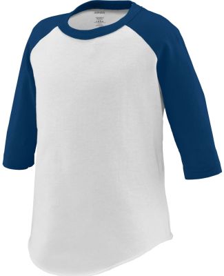 Augusta Sportswear Raglan 422 Toddler Raglan Shirt White/ Navy