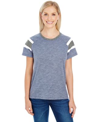 Augusta Sportswear 3011 Ladies Fanatic T-Shirt in Navy/ slate/ white