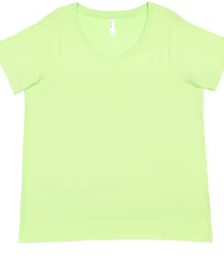 LAT 3804 Curvy Collection Women's Scoop Neck Tee in Key lime
