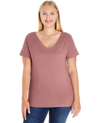 LAT 3807 Curvy Collection Women's V-Neck Tee MAUVELOUS