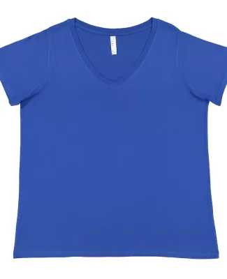 LAT 3807 Curvy Collection Women's V-Neck Tee ROYAL