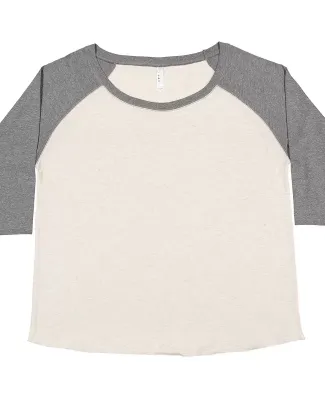 LAT 3830 Curvy Collection Women's Baseball Tee in Nat hth/ gran ht